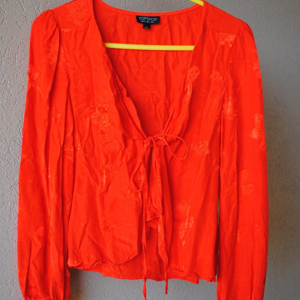 Topshop GORGEOUS front tie silky shirt